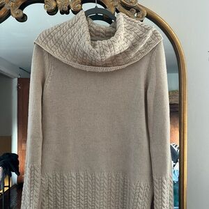 Ellen Tracy Beige Cowl Neck Sweater